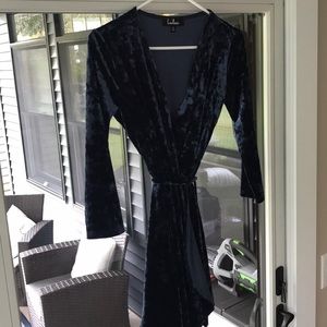 Blue Velvet Cocktail Dress
